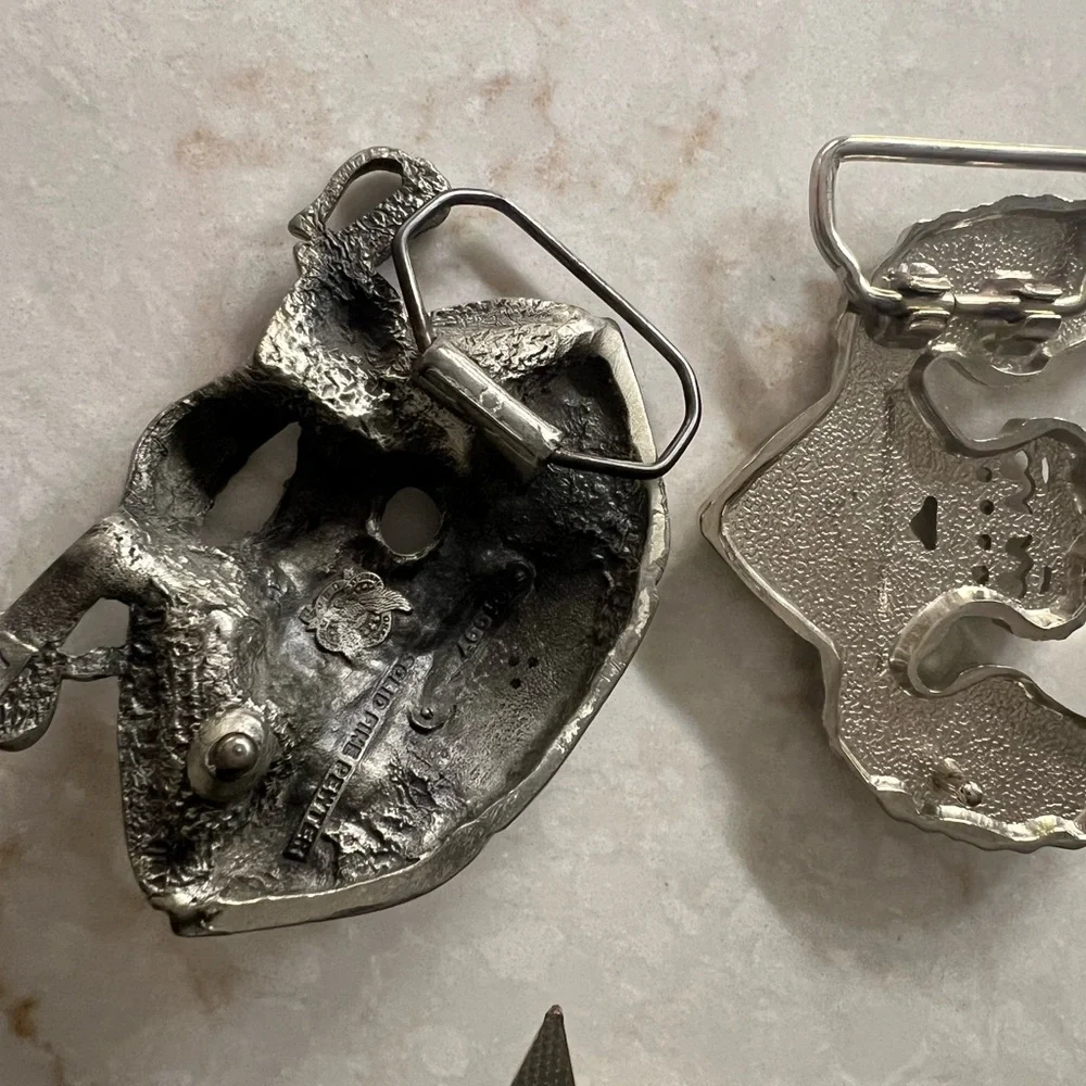 Silver Rhinestone Belt Buckles Set - Picture 5 of 6